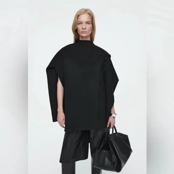 COS Stylish Black Cape - Picture 1 of 5